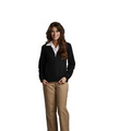 Women's Fine Gauge Zip-Front V-Neck Cardigan Sweater